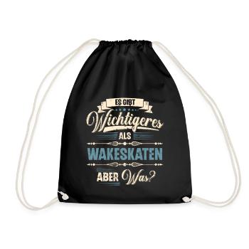 Wakeskate Wakeskating Wakeskater Wakeboard - Turnbeutel - Schwarz - Vorne