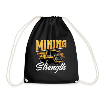 Mining Trucker Mining Strength Coal Mine Truck - Drawstring Bag - black - Front