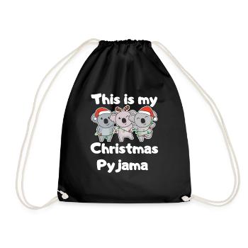 Koala Arbre de Noël Pyjama de Noël - Sac de sport léger - noir - Devant