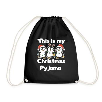 Pyjama de Noël Pingouin de Noël - Sac de sport léger - noir - Devant