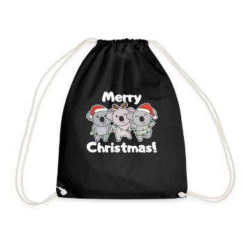Koala Animaux de Noël Koalas Joyeux Noël - Sac de sport léger - noir - Devant