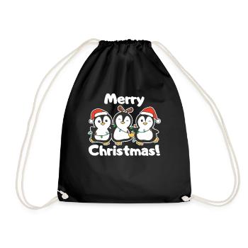 Pingouins Animaux de Noël Mignons Pingouins - Sac de sport léger - noir - Devant