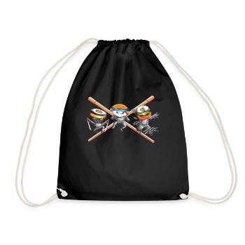 Japanese Karate Sushi Taekwondo Martial Arts - Drawstring Bag - black - Front