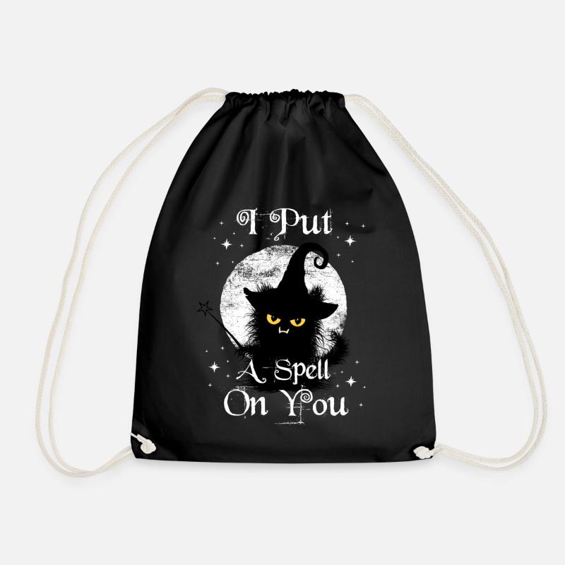 I Put A Spell On You Wuschelige Katze Zauberstab - Turnbeutel - Schwarz
