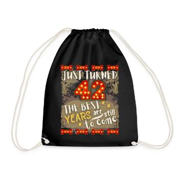 42nd birthday 42 years old vintage design, saying - Drawstring Bag - black - Front