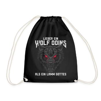Lieber ein Wolf Odins als ein Lamm Gottes - Turnbeutel - Schwarz - Vorne