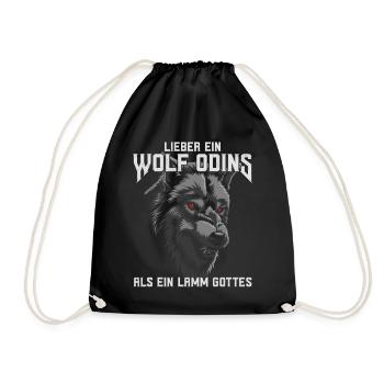 Lieber ein Wolf Odins als ein Lamm Gottes - Turnbeutel - Schwarz - Vorne
