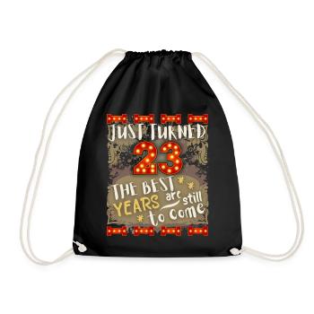23. Geburtstag 23 Jahre alt Vintage-Design, Spruch - Turnbeutel - Schwarz - Vorne