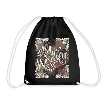 Motivational inspiration, saying vintage calligraphy - Drawstring Bag - black - Front