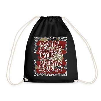 Motivational inspiration, saying vintage calligraphy - Drawstring Bag - black - Front