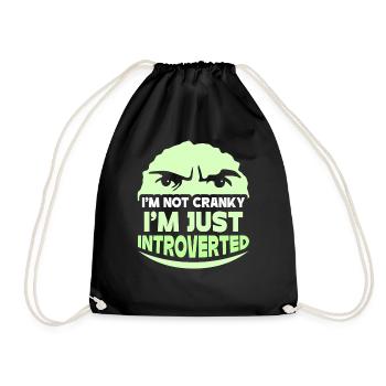 Je ne suis pas grincheux, je ne suis qu’introverti - Sac de sport léger - noir - Devant