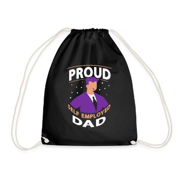 Proud Self-employed father Self-employed - Drawstring Bag - black - Front