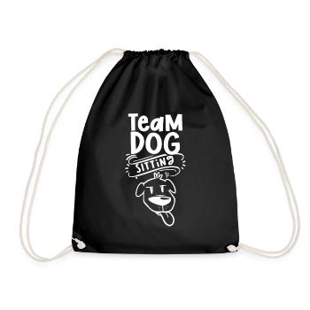 Team Dog Sitting Dog Sitting Dog Sitter Dog - Drawstring Bag - black - Front