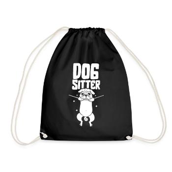 Hundesitter Hund Dog Sitting Hundesitting - Turnbeutel - Schwarz - Vorne
