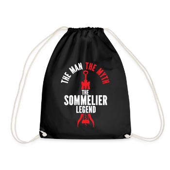 Sommelier Wine Drinking Tasting - Drawstring Bag - black - Front