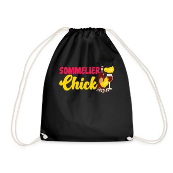 Sommelier Wine Drinking Tasting - Drawstring Bag - black - Front