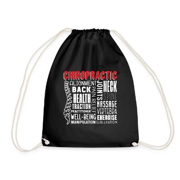 Chiropraktiker Chiropraktik Physio Cool Geschenk - Turnbeutel - Schwarz - Vorne