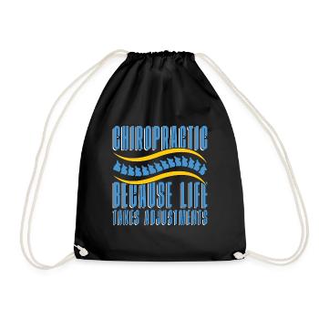 Chiropraktik Physio Chiropraktiker Cool Geschenk - Turnbeutel - Schwarz - Vorne