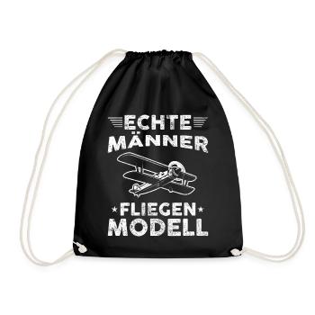 Modellbau Modellflug Modellfliegen Männer Sprüche - Turnbeutel - Schwarz - Vorne