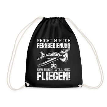 Modellbau Modellflug Pilot - Turnbeutel - Schwarz - Vorne