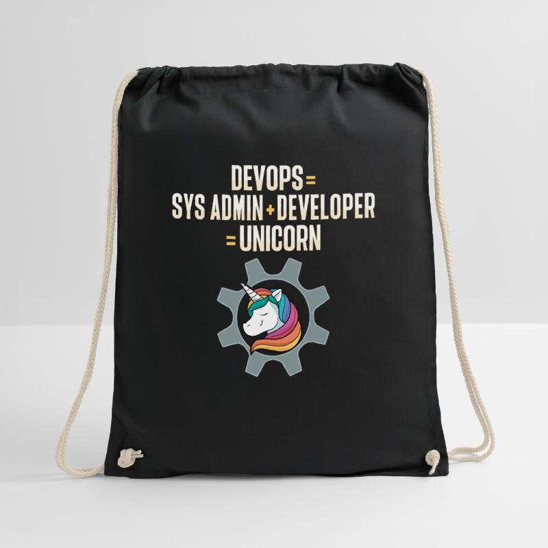 Sys-Admin Developer Devops Engineer Unicorn Drawstring Bag