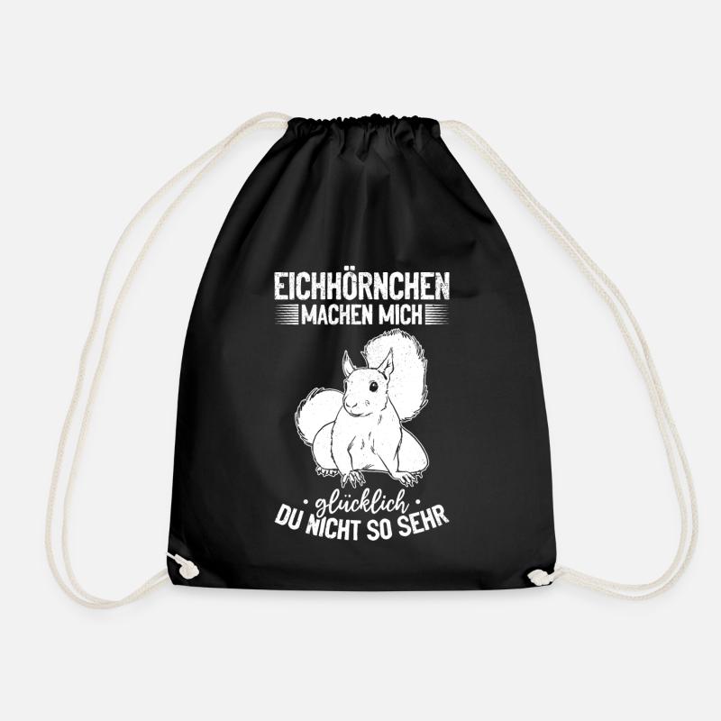 Eichhörnchen machen mich glücklich - Eichhörnchen - Turnbeutel - Schwarz