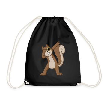 Écureuil, écureuil frais avec - Sac de sport léger - noir - Devant
