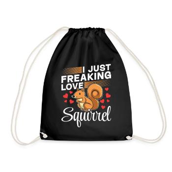 Squirrel Owner Squirrel Lover I Just - Drawstring Bag - black - Front