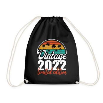 Vintage Geburtstag Geburtstag Retro 2022 Limited - Turnbeutel - Schwarz - Vorne