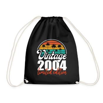 Vintage Birthday Birthday Retro 2004 Limited - Drawstring Bag - black - Front