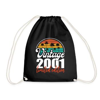 Vintage Geburtstag Geburtstag Retro 2001 Limited - Turnbeutel - Schwarz - Vorne