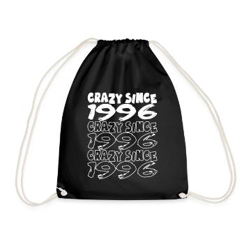 Crazy Since 1996 for men and women birthday - Drawstring Bag - black - Front