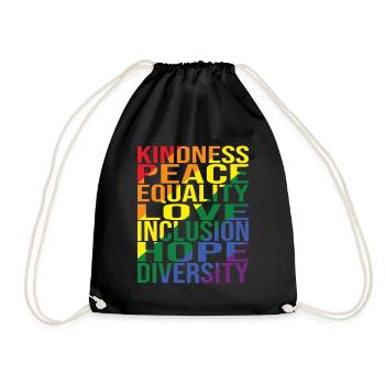 Gentillesse Paix Égalité Amour Inclusion Espoir Plongeurs - Sac de sport léger - noir - Devant