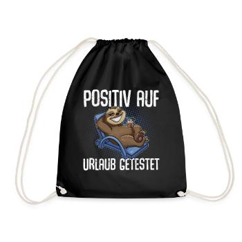 Positiv Auf Urlaub Getestet - Turnbeutel - Schwarz - Vorne