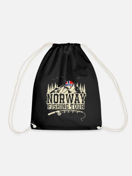 Norwegen Angeltour Angeln Angler Fischen - Turnbeutel - Schwarz