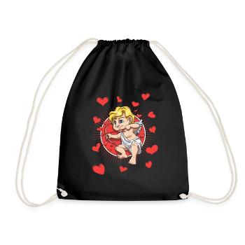 Liebesengel Zeichen der Liebe Romantik Geschenk - Turnbeutel - Schwarz - Vorne