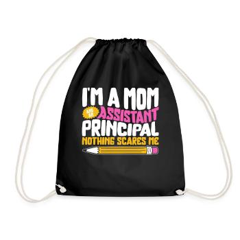 Mom And Assistant Principal Shirt, Mother's Day - Drawstring Bag - black - Front