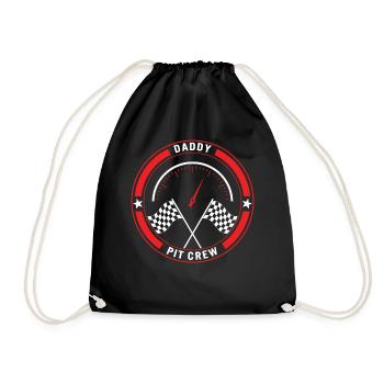 Daddy Pit Crew Shirt, Vatertagsgeschenk Renntag - Turnbeutel - Schwarz - Vorne