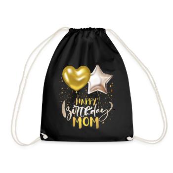 Happy-Birthday-Mom, Mama-Mom Birthday - Drawstring Bag - black - Front