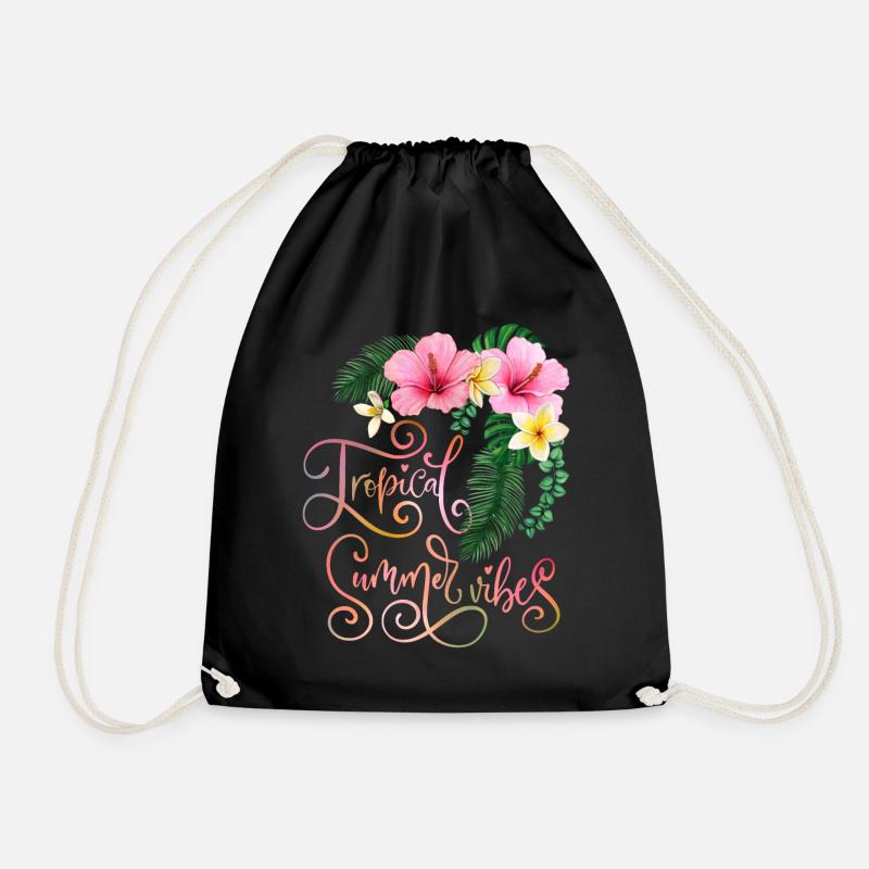 Tropischer Sommer, Tropical-Summer-Vibes, Spruch - Turnbeutel - Schwarz