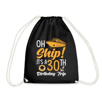 Kreuzfahrt 30. Geburtstag Reise - Turnbeutel - Schwarz - Vorne
