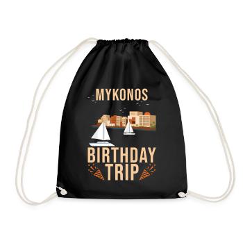 Mykonos Birthday Trip Mykonos Greece - Drawstring Bag - black - Front