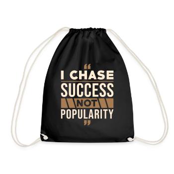 I strive for success, not popularity - Drawstring Bag - black - Front