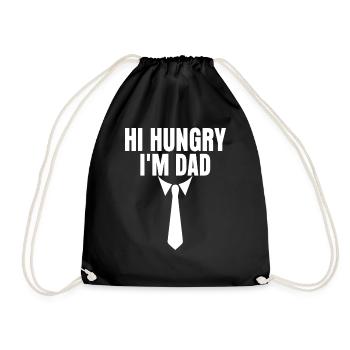 Hallo Hungrig Ich Bin Papa Vater Tag Vater Papi - Turnbeutel - Schwarz - Vorne