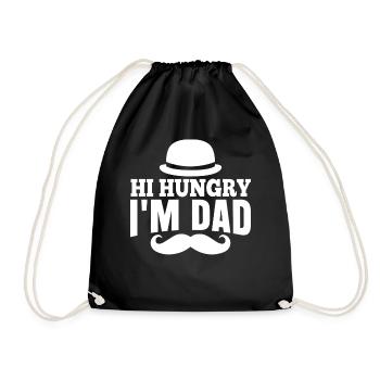 Hallo Hungrig Ich Bin Papa Vater Vater Tag Papi - Turnbeutel - Schwarz - Vorne