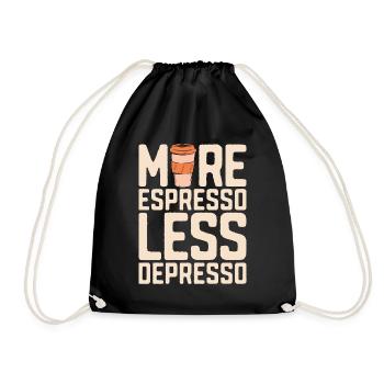 Mental Gesundheit Psychische Kaffee Kaffetrinker - Turnbeutel - Schwarz - Vorne