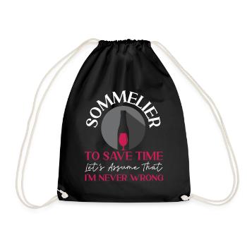 Dégustation de vin de sommelier - Sac de sport léger - noir - Devant