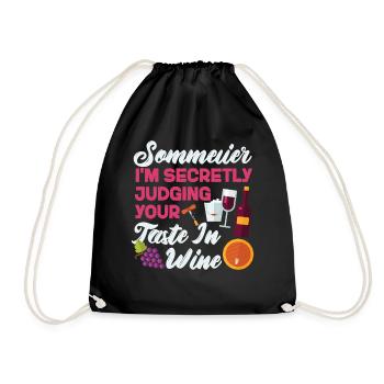Sommelier Wine Drinking Tasting - Turnbeutel - Schwarz - Vorne