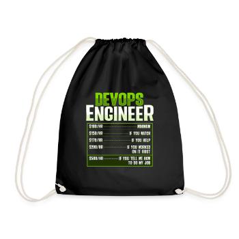 Devops Sys-Admin Entwickler - Turnbeutel - Schwarz - Vorne