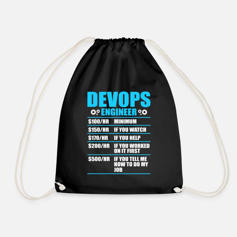Devops Sys-Admin Entwickler - Turnbeutel - Schwarz